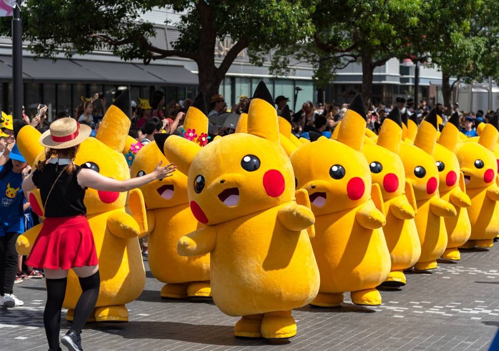 annual dancing pikachu horde in Yokohama