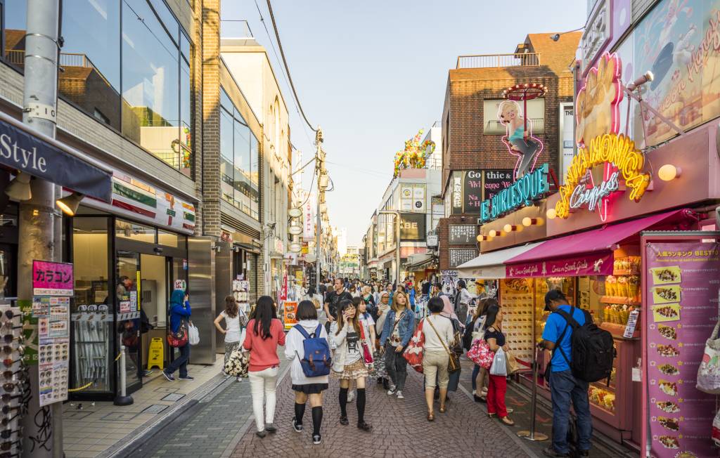 Shoppers on Takeshita Street