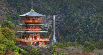 Pagoda and Nachi Falls, Wakayama Prefecture, Japan