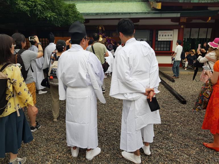 Shinto priests at Hie Shrine
