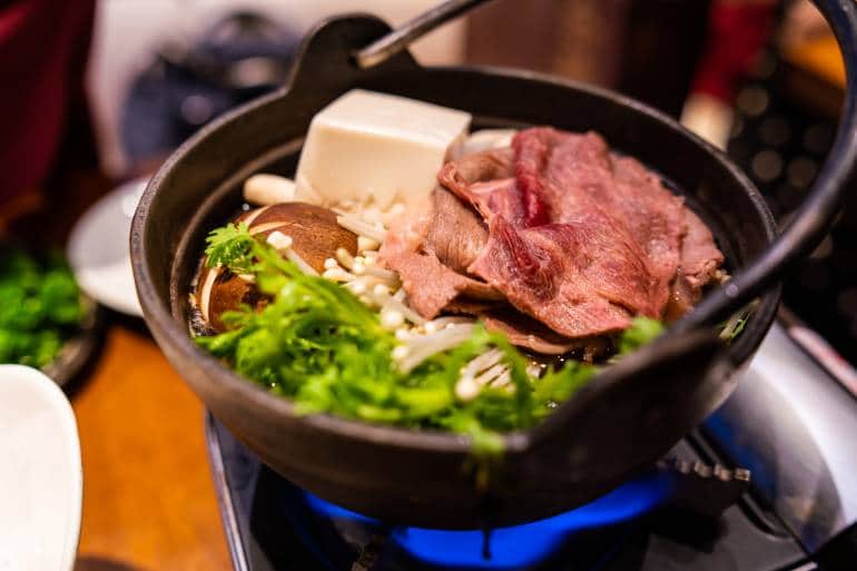 Beef sukiyaki hotpot nabe